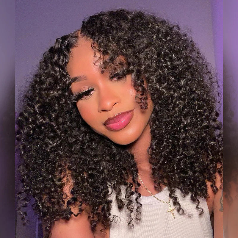 M-Cap Wear Go Kinky Curly 9x6 Pre Bleached Tiny Knots Pre-Cut HD Lace Glueless Wig