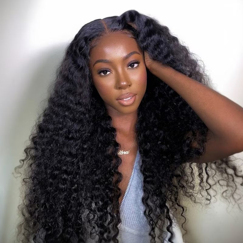 M-Cap Deep Curly 9x6 Pre-Bleached Tiny Knots HD Lace Wear Go Glueless Wig